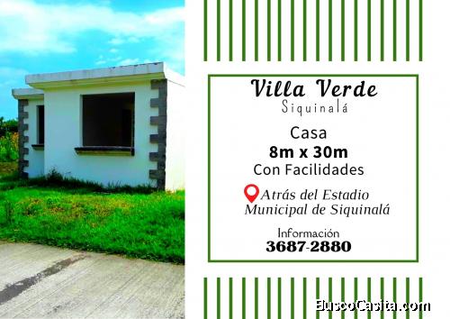 Vendo Casa a 2 minutos del Parque de Siquinala