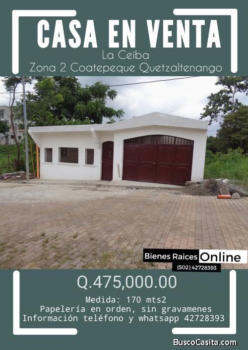 Casa en Venta Zona 2 Coatepeque Quetzaltenango 