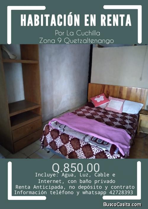 Habitación en Renta por Zona 9 La Cuchilla Quetzaltenango 