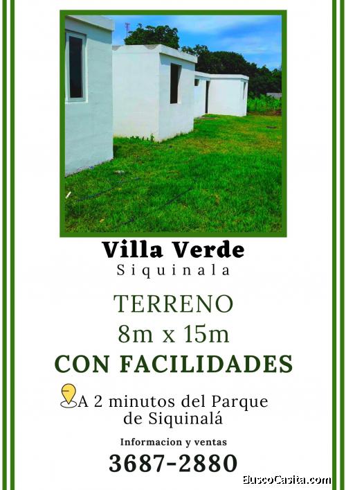 Ten tu terreno propio cerca del Parque de Siquinala, con facilidades 