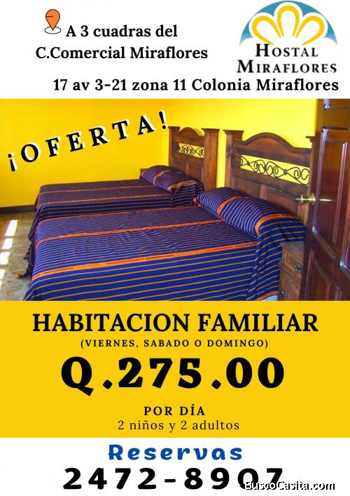 Hospédate con tu familia cerca de Tikal Futura, zona 11 