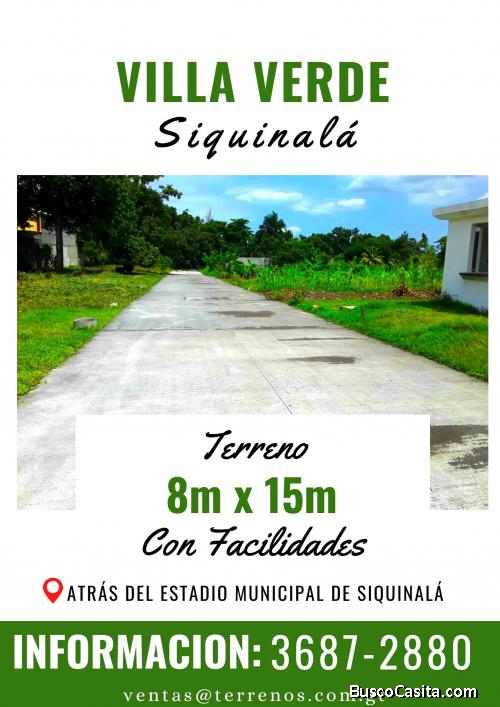 Terrenos en venta, invierta cerca del Parque de Siquinala 