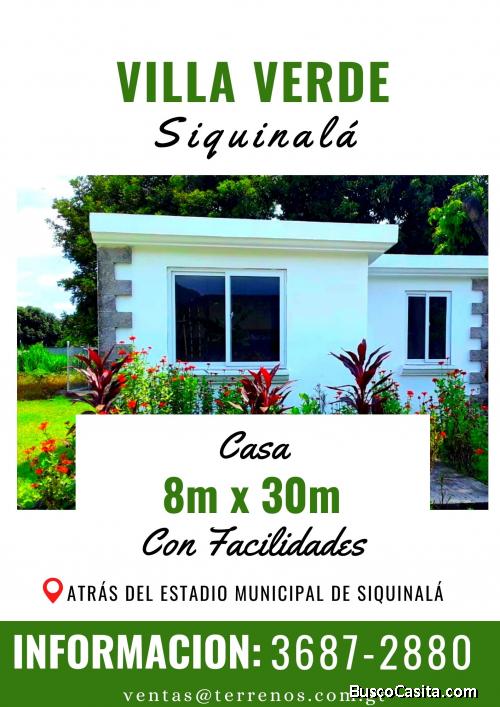 Casa en venta, invierta atrás del Estadio de Siquinala 