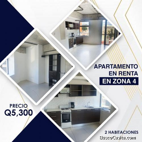 APARTAMENTO EN RENTA EN ZONA 4 CERCA DE 4 GRADOS NORTE CIUDAD DE GUATEMALA 