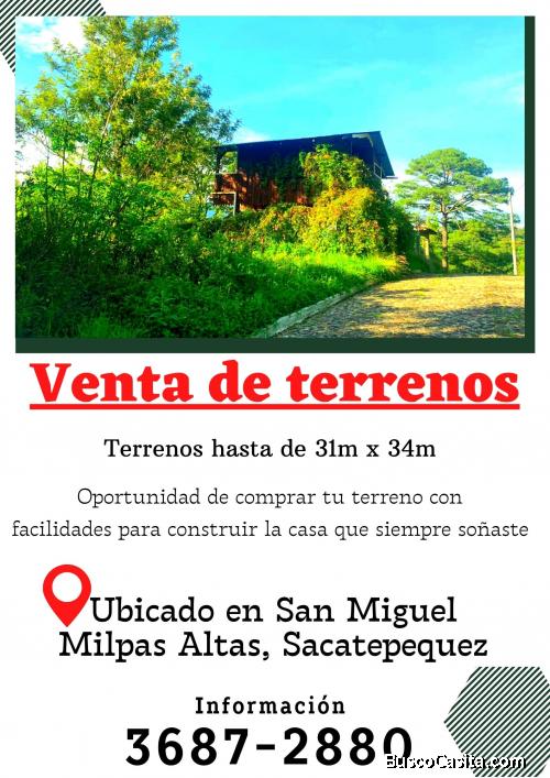 Lotes con facilidades cerca de San Lucas Sacatepéquez  