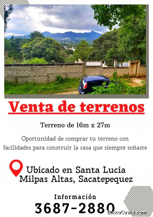 Lotes con facilidades cerca de Antigua Guatemala 