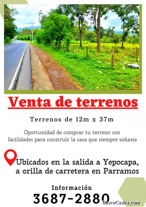 Lotes con facilidades cerca del Parque de Parramos 