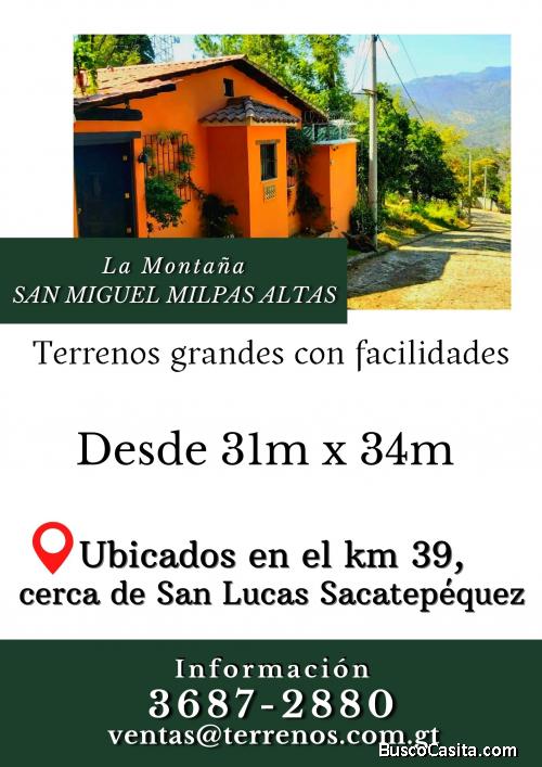 Terrenos a buen precio cerca de San Lucas Sacatepéquez 