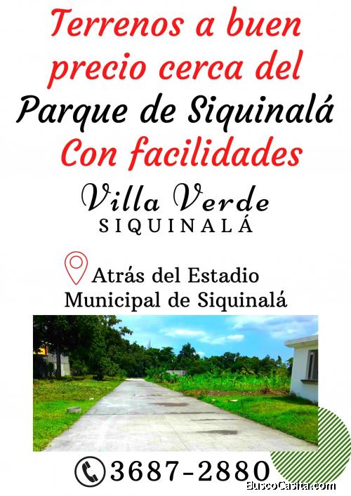 Terreno a buen precio a 2 minutos del Parque de Siquinala 