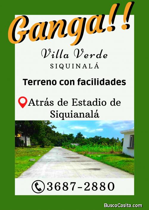 Lotes grandes a buen precio cerca del Parque de Siquinala 