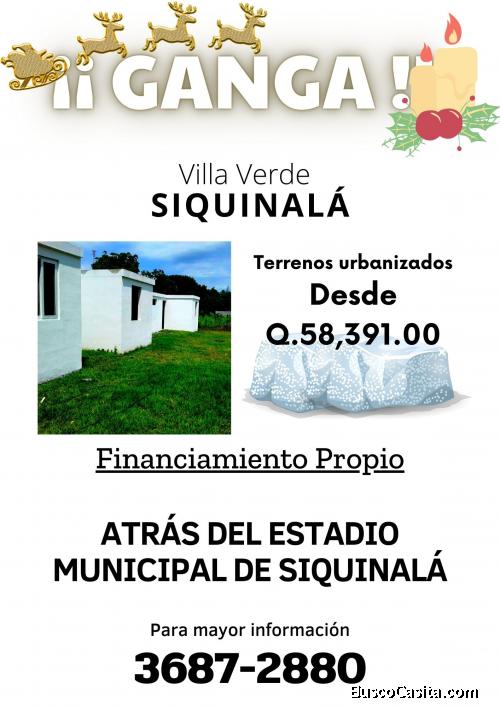 GANGA!! terrenos en venta a tan solo 2 min del Parque de Siquinala