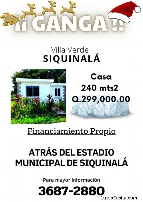 GANGA!! casa en venta a tan solo 2 min del Parque de Siquinala 