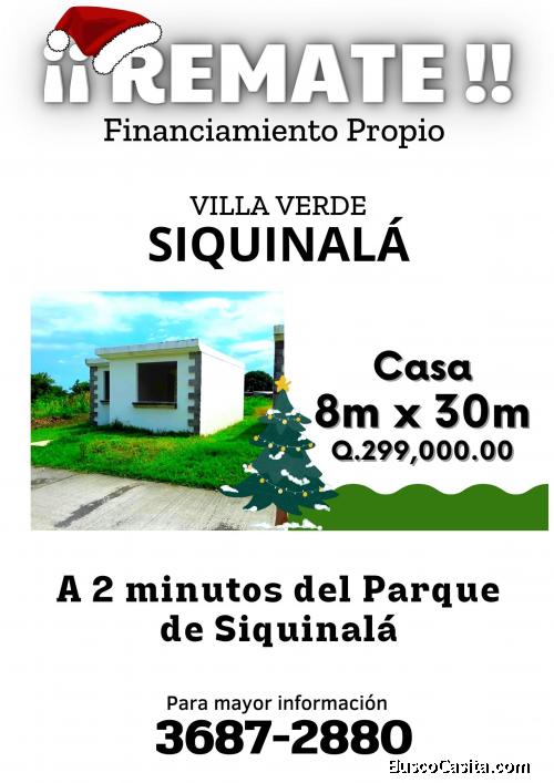 Hey!! Casas en venta en Siquinala 