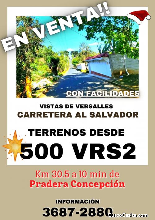 Oferta!! Terrenos en venta en Carretera al Salvador, km 30.5