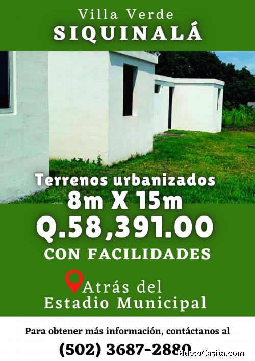 Terrenos en venta en Siquinala, ideales para tu casa soñada 