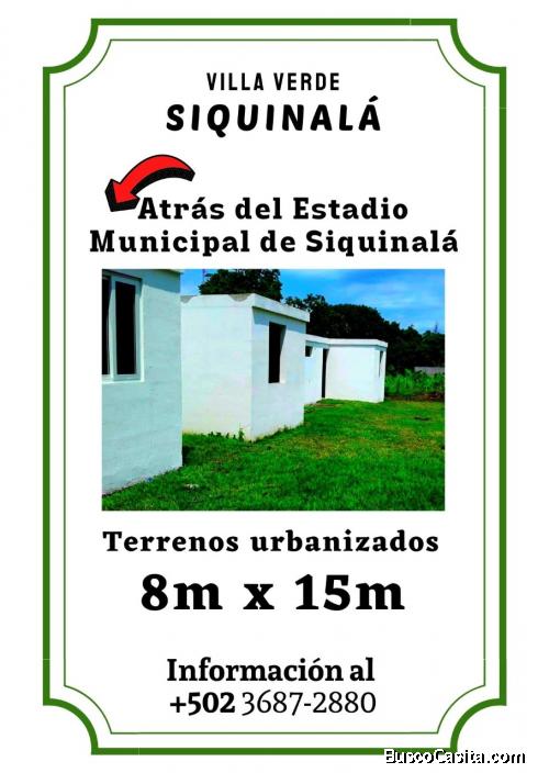 Terrenos en venta cerca del Parque de Siquinala 
