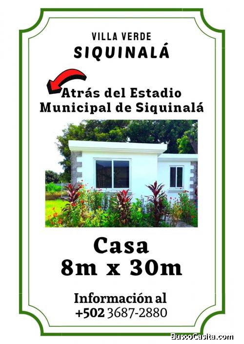 Casas en venta cerca del Parque de Siquinala