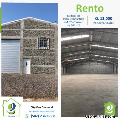 RENTA Bodega en parque industrial km. 67 a Taxisco