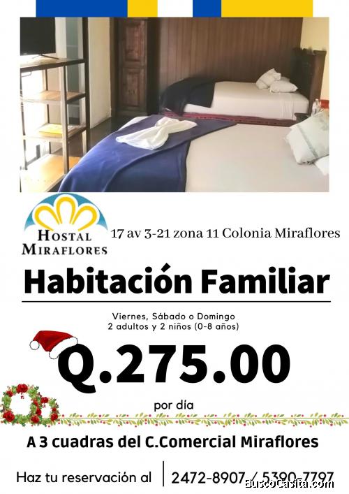 Hostal Miraflores, habitaciones para toda la familia