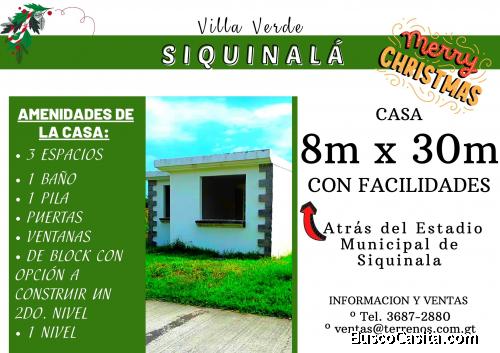 OFERTA!! Casa en venta cerca del Parque de Siquinala 