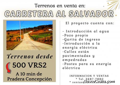 Terrenos en venta!! en Carretera al Salvador
