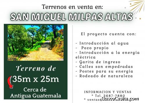 Terrenos en venta!! en San Miguel Milpas Altas