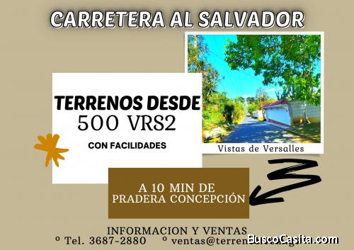 Terrenos a la venta en Carretera al Salvador