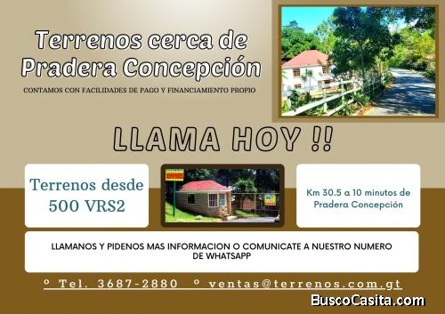 Terrenos a la venta cerca de Pradera Concepcion