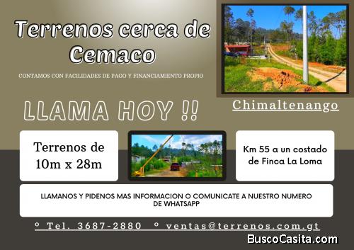 Terrenos a la venta a un costado de Finca La Loma