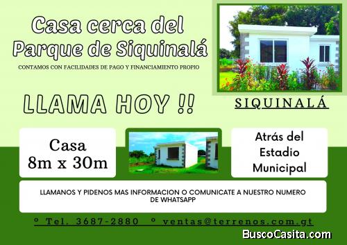 Casa a la venta cerca del Parque de Siquinala