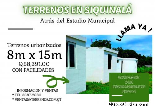 Aprovecha!! Terrenos a la venta en Siquinala