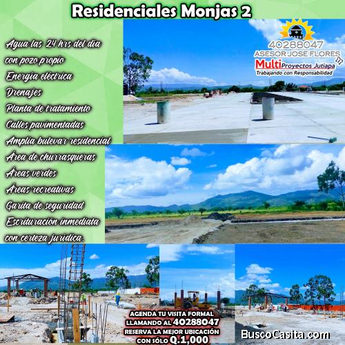 Terrenos urbanizados Monjas-Jalapa.Cel:40288047