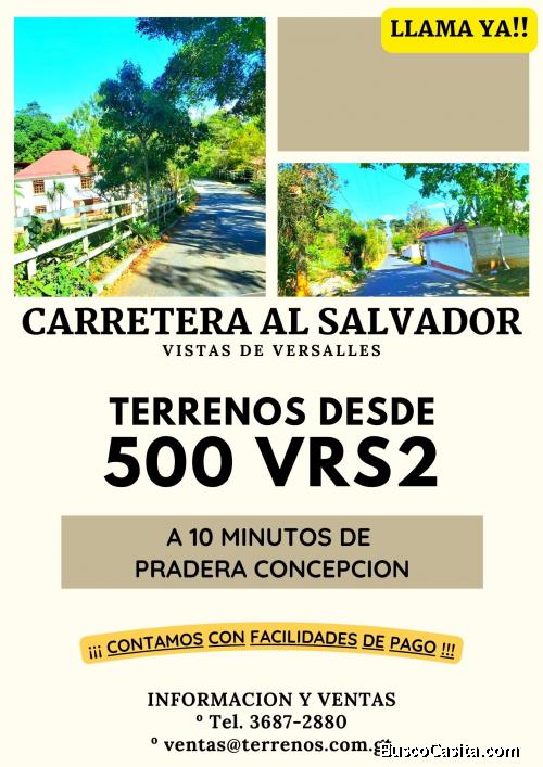 No te quedes sin tu terreno en Carretera al Salvador!!