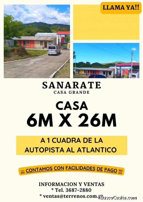 No te quedes sin tu casa en Sanarate!!