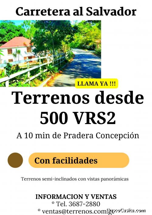 Terrenos en Carretera al Salvador a un super precio!!