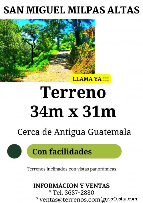 Terrenos a la venta en San Miguel Milpas Altas a un super precio!!!