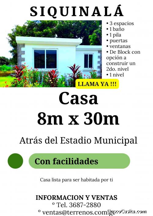 Casa a la venta en Siquinala a un super precio!!