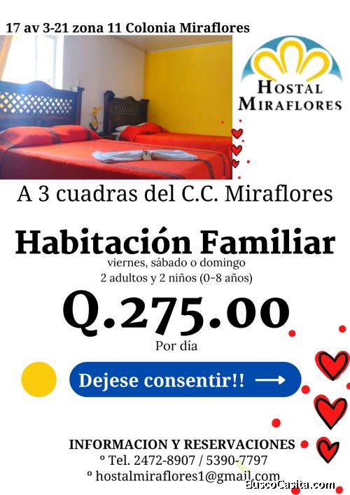 Hostal en Guatemala con habitaciones familiares, déjese consentir!!
