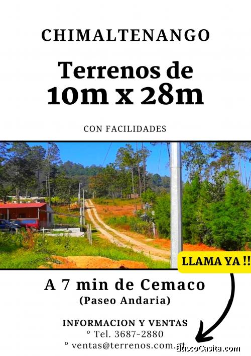 Terrenos a la venta en Chimaltenango, llama ya!!