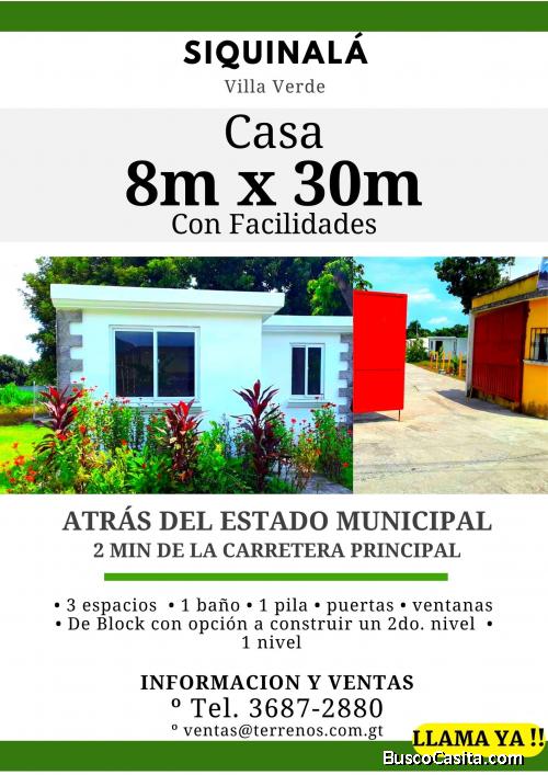 Ya tienes tu regalo? Casa a la venta en Siquinala