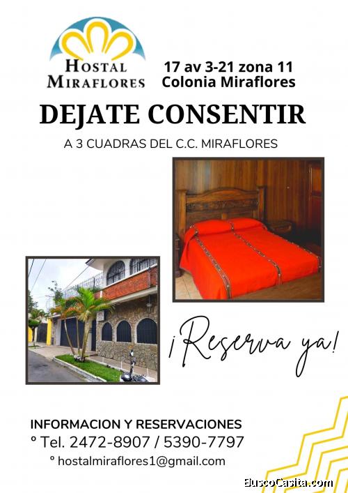 Habitaciones en zona 11, ven y déjate consentir