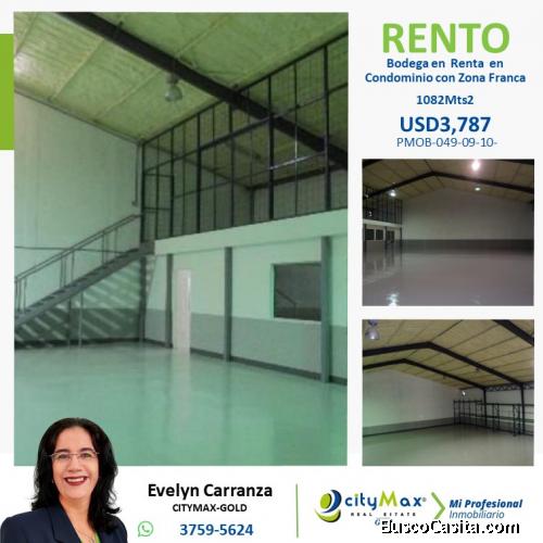 Bodega en renta en zona franca en km 29.5 Carretera Amatitlán