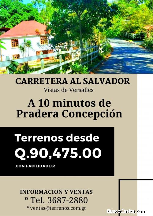 Vendo terreno en Carretera al Salvador, negociable