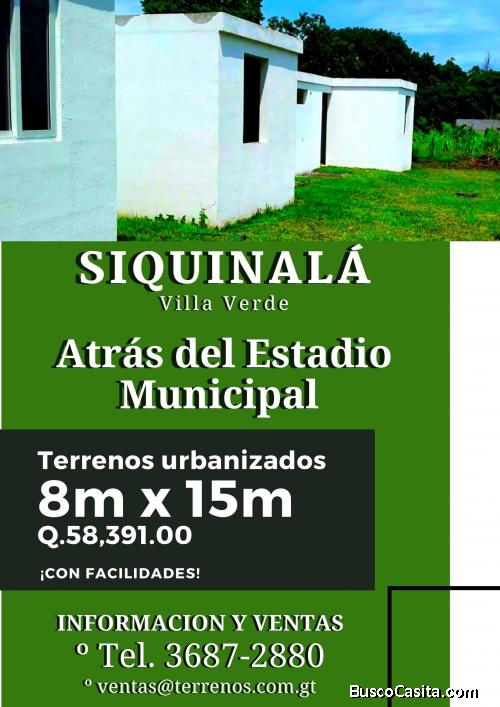 Vendo terreno en Siquinala, negociable