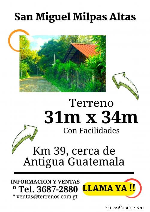 Llama, terrenos en San Miguel Milpas Altas, negociables!!