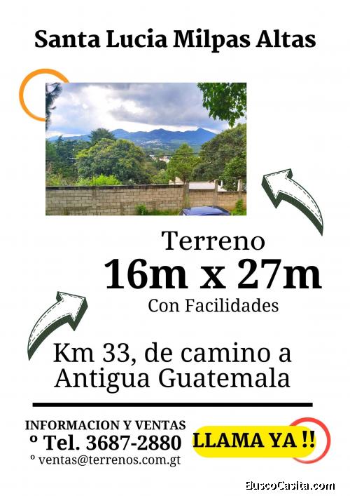 Llama, terreno en Santa Lucia Milpas Altas, negociable!!