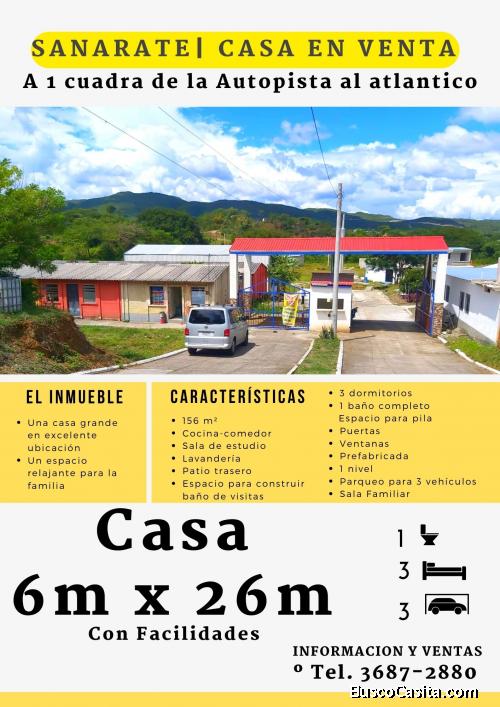 Invierte! Casa a la venta a 1 cuadra de la Autopista 