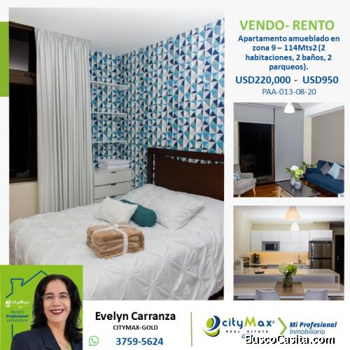 Apartamento amueblado en Venta y Renta zona 9