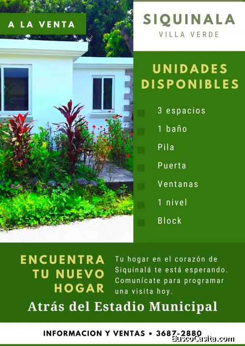 Compra ya! Casa a la venta en Siquinala