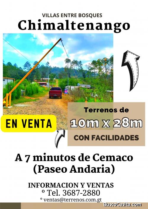 Terrenos en Chimaltenango, llama ya!